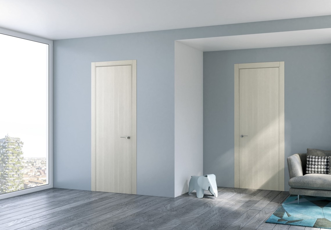 Porte moderne a battente Feel in essenza legno brina