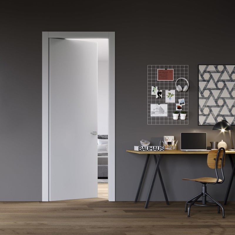 Porta moderna a battente laccata bianca